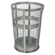 Vestil Round Trash Can, Gray, Metal TR-MXR-48-HDG